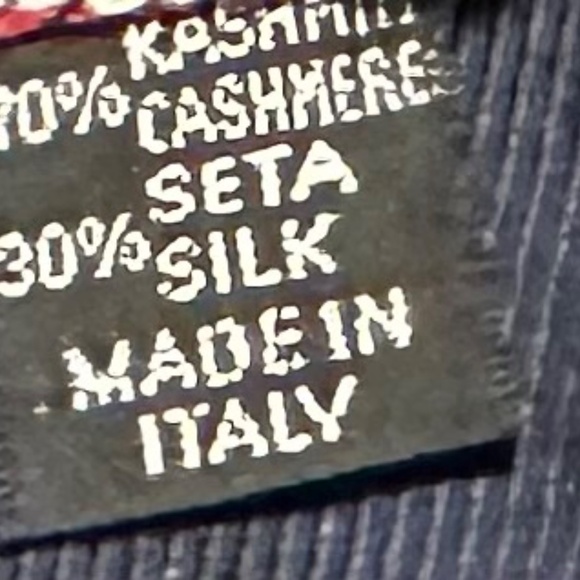 AUTHENTIC MATTABISCH NAPOLI SILK & CASHMERE NECKTIE NAVY RED STRIPES - Picture 5 of 5